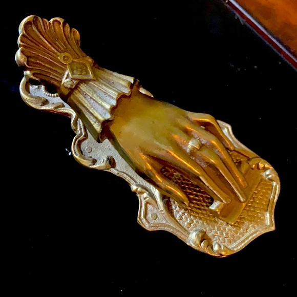 Vintage Victorian Brass Hand Door Knocker